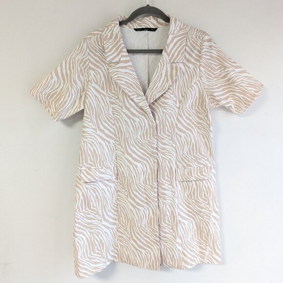 ForMe Zebra Print Mini Shirt Dress - Picture 2 of 8